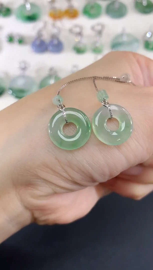 未镶嵌翡翠耳饰127买断场不退不换|