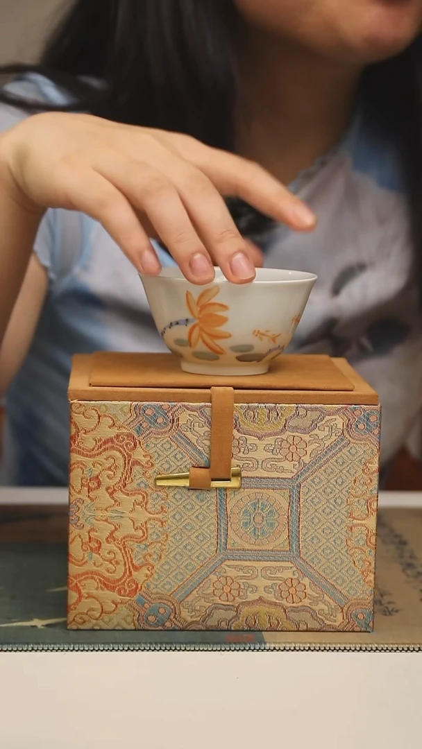 景德镇高温瓷茶碗荷花