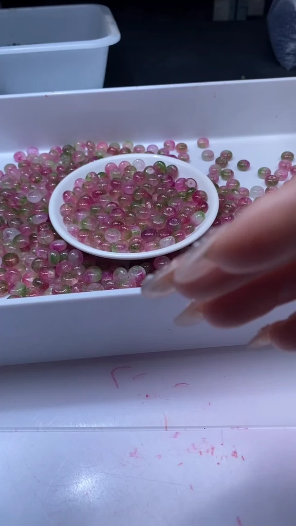 颈饰未镶嵌水晶W3146西瓜碧玺算盘10*6mm*10颗