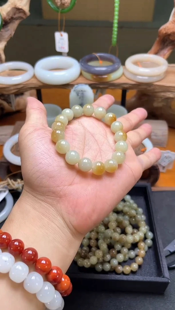 手串未镶嵌和田玉卡12且末迪克兰带糖圆珠