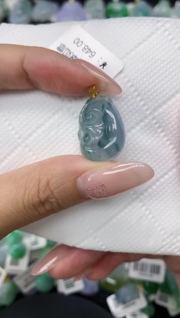 颈饰18K金镶嵌翡翠1111111111