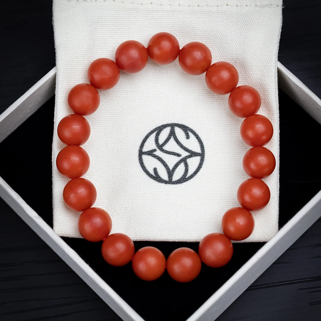 禾奕天然宝山南红高品质经典优雅单圈时尚百搭优雅素圈设计本命年