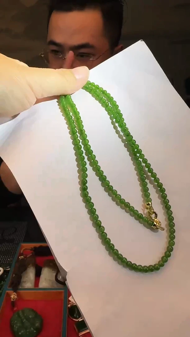 颈饰未镶嵌和田玉卡4小米链