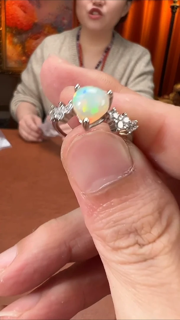 银S925镶嵌欧泊戒指KT24042210