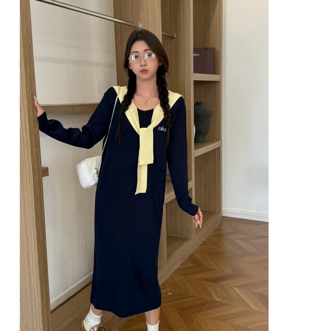 【801-900】2025秋冬新款显瘦连衣裙工厂直销气质宽松针织连衣裙