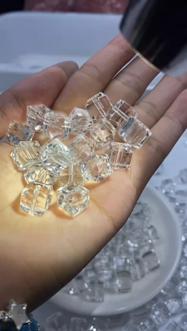 未镶嵌颈饰水晶 w2175白水晶方块10mm*15颗