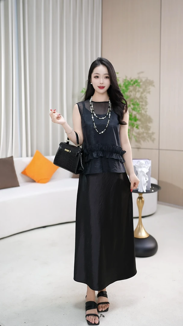 DY003新款2025两件套连衣裙洋气衣服女 2025新款爆款洋气