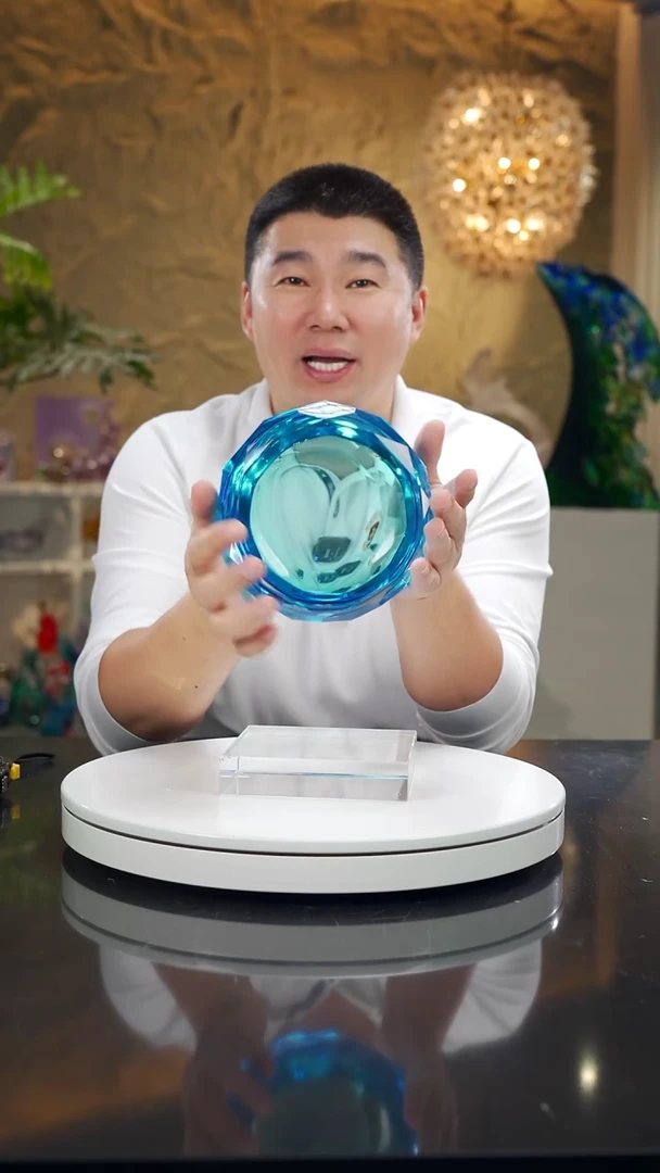 手工艺品琉璃福利天空蓝切面果碗