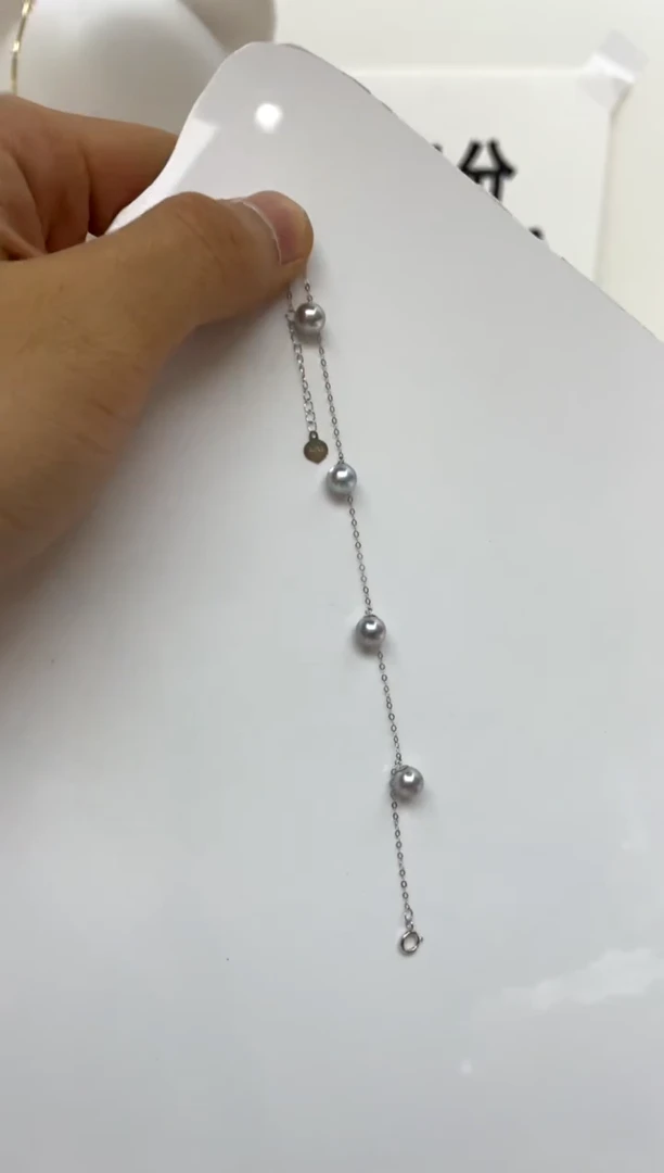 18K金镶嵌手绳海水珍珠5-6