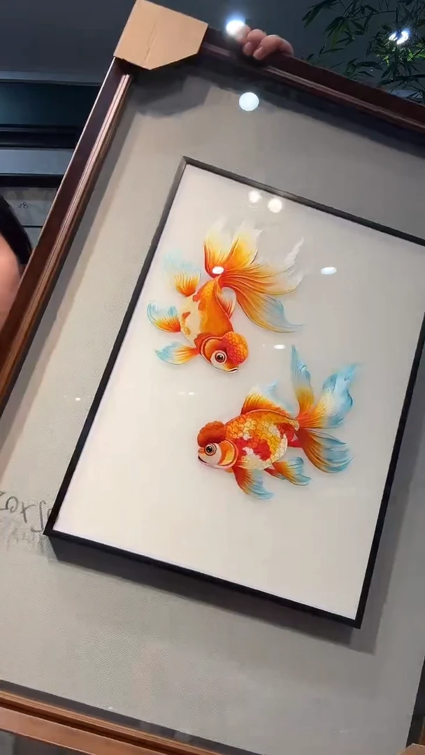 竖款非遗苏绣手工刺绣装饰画不包邮