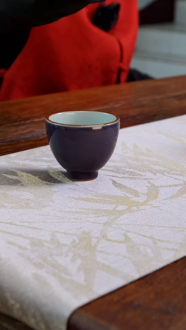 【闪购商品】拾玉内粉青外黛紫鸡心杯（小）