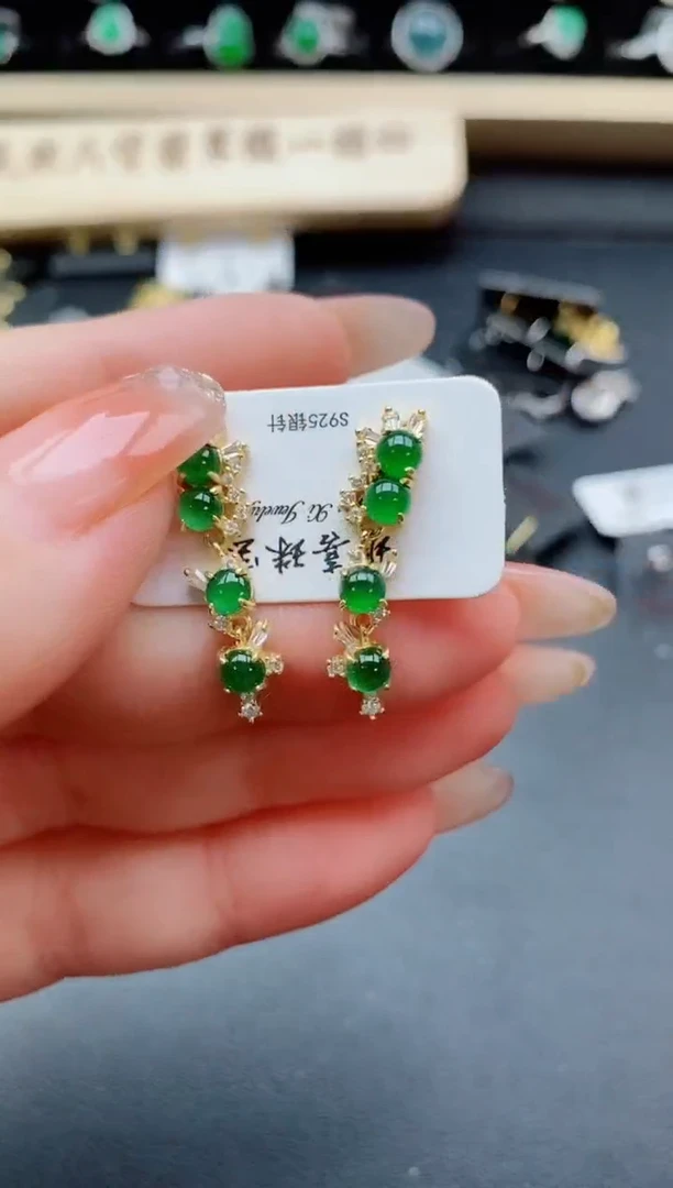 银S925镶嵌戒指翡翠1