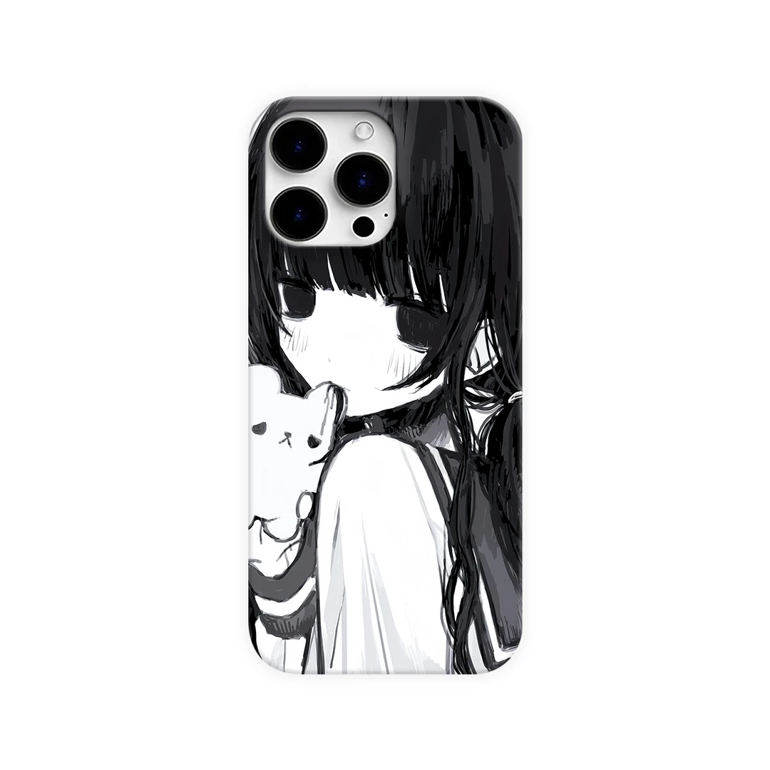 布偶少女适用苹果手机壳16E小众15创意14个性13艺术12ins11黑白