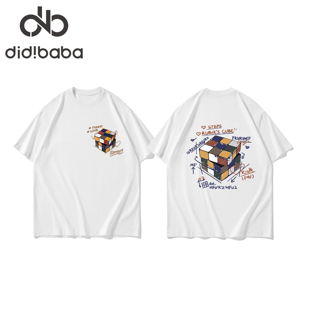 滴滴巴巴   男女童纯棉黑白色短袖宽松休闲t恤夏款C116-