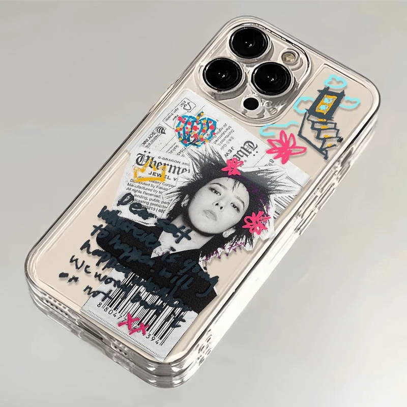 涂鸦权志龙适用iPhone苹果15PLUS手机壳8plus/14/14promax透明潮