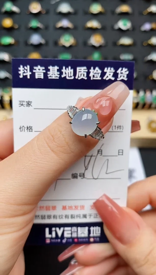 翡翠戒指银S925镶嵌............