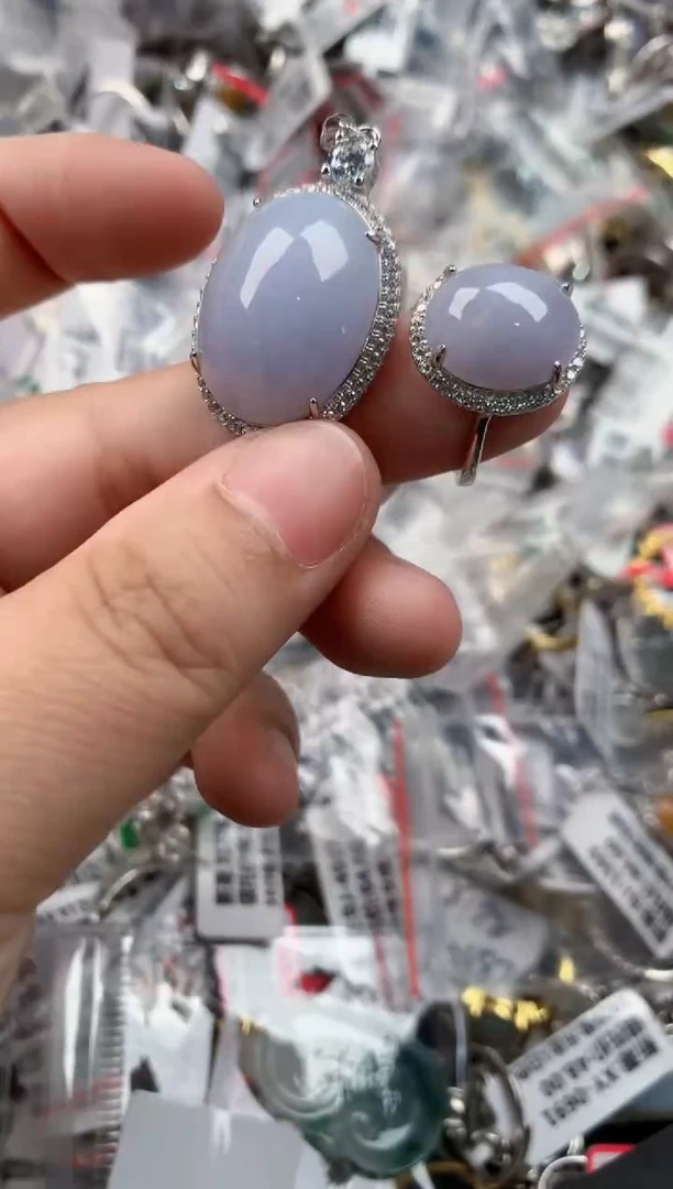 银S925镶嵌戒指翡翠444     6