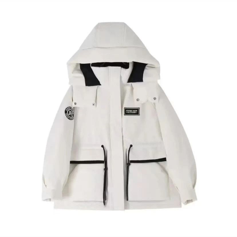 时尚百搭连帽工装风撞色羽绒服-1842