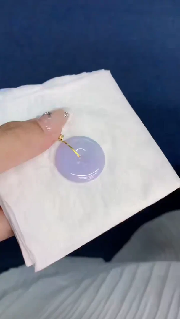 翡翠18K金镶嵌吊坠(不含链)1
