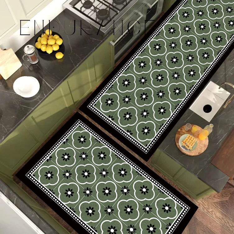 复古美式厨房吸水地垫可擦免洗家用耐脏防滑脚垫门垫防滑垫子