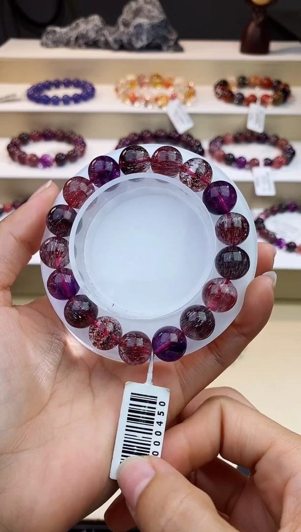 未镶嵌手串水晶黑加仑超七单圈11m+