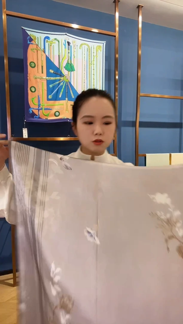 桑蚕丝真丝披肩 沐上花夕PJS21008  水灰色