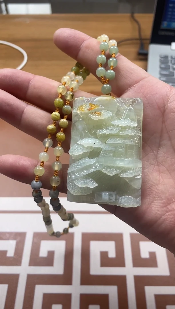 未镶嵌岫玉颈饰多样性发货一件