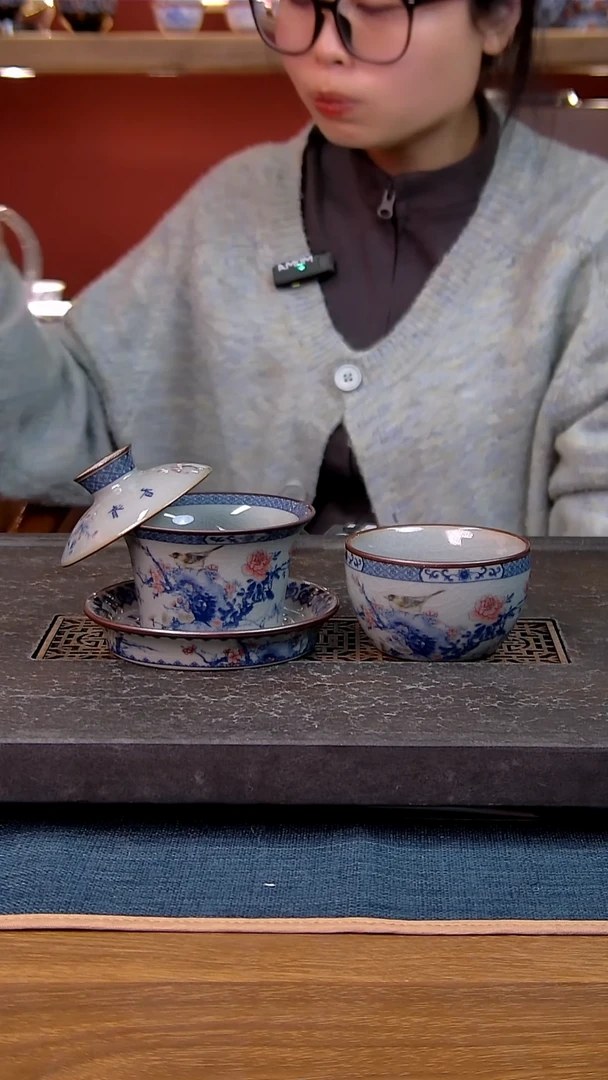 简装家用款2件套 老陶泥开片纹陶瓷茶具