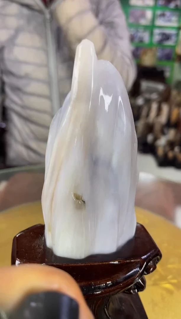 缅甸天然树化玉精品摆件