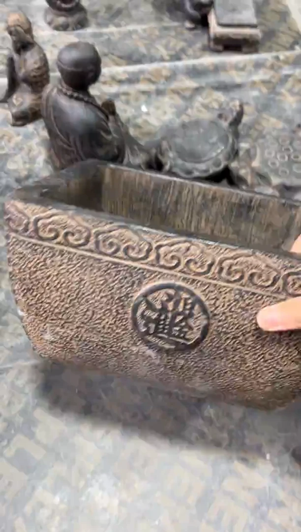 陶土祥云大斗盆0