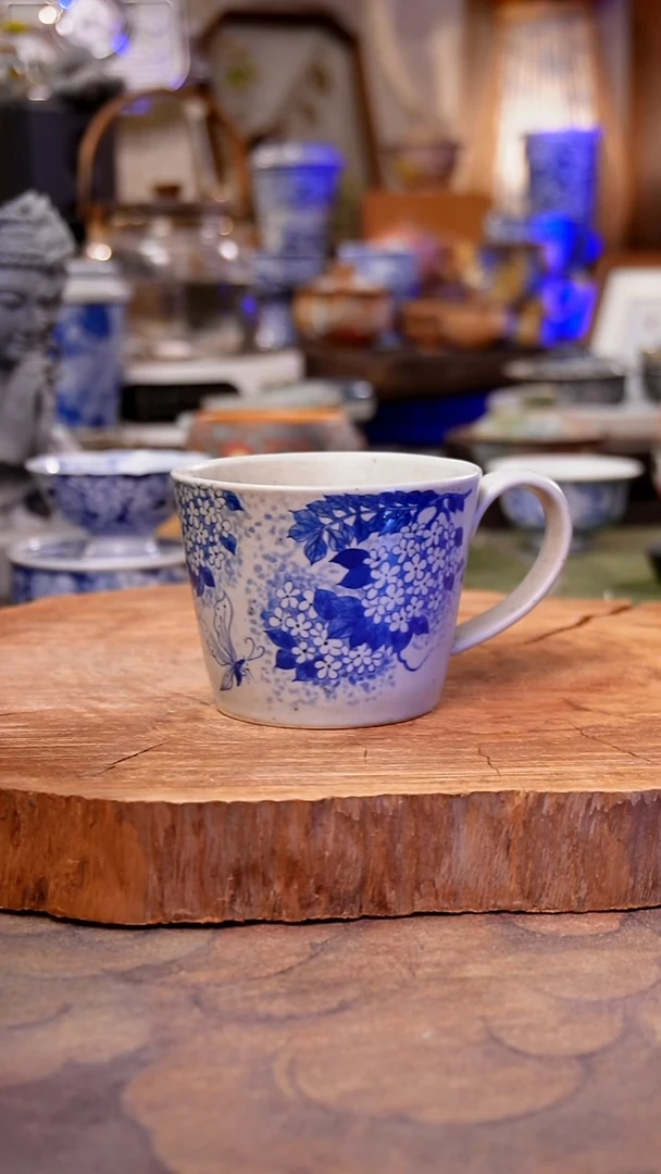 杯子瓷绣球花工手绘手工手绘