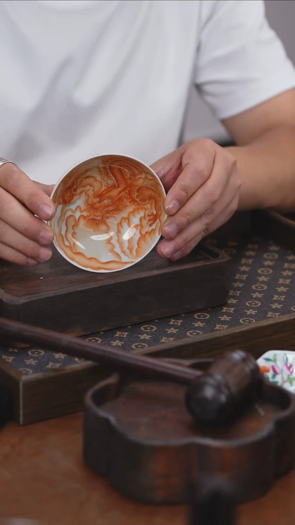 粉彩主人杯杯龙普洱杯