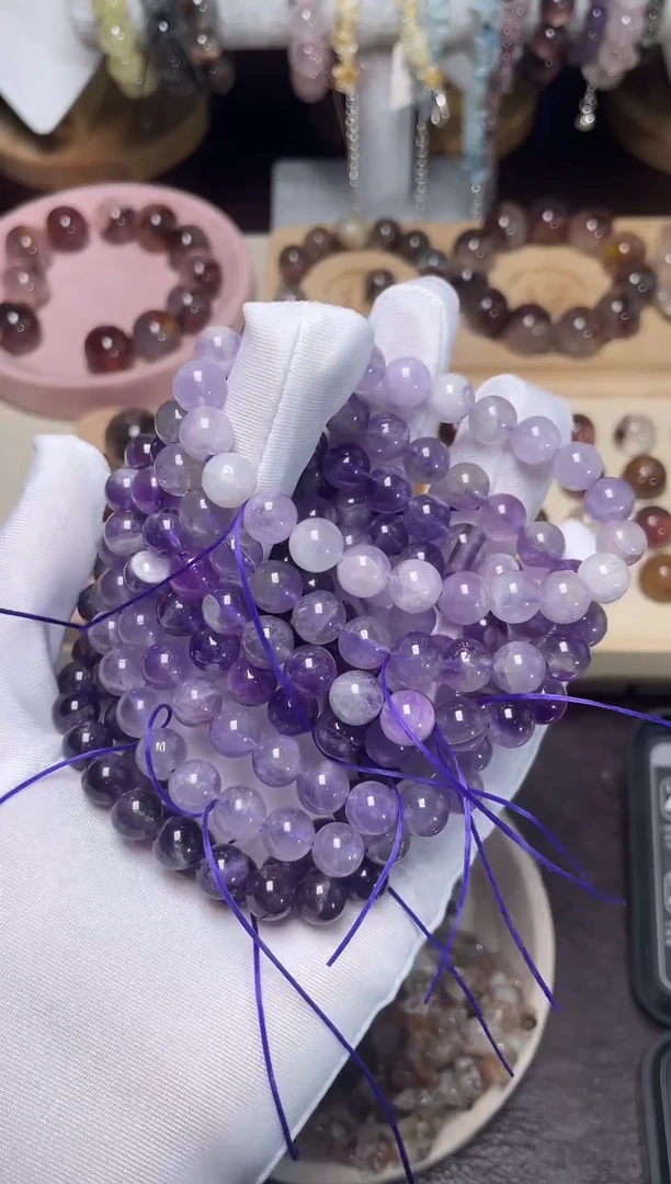 水晶手串未镶嵌紫水晶