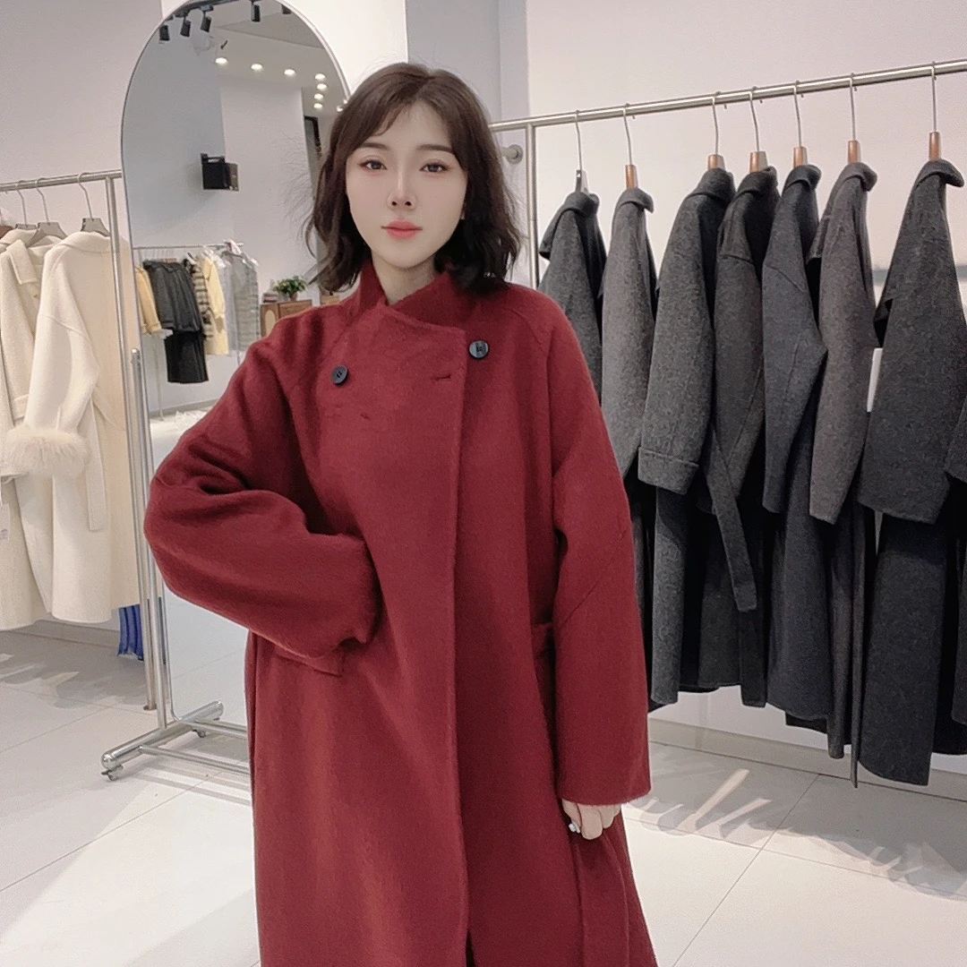 （10024）鄂市产地 显瘦洋气宽松设计感立领长款外套
