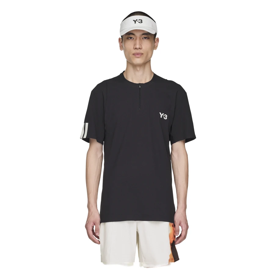 Y-3/Y-3（53-JY6946）黑色小标时尚运动T恤
