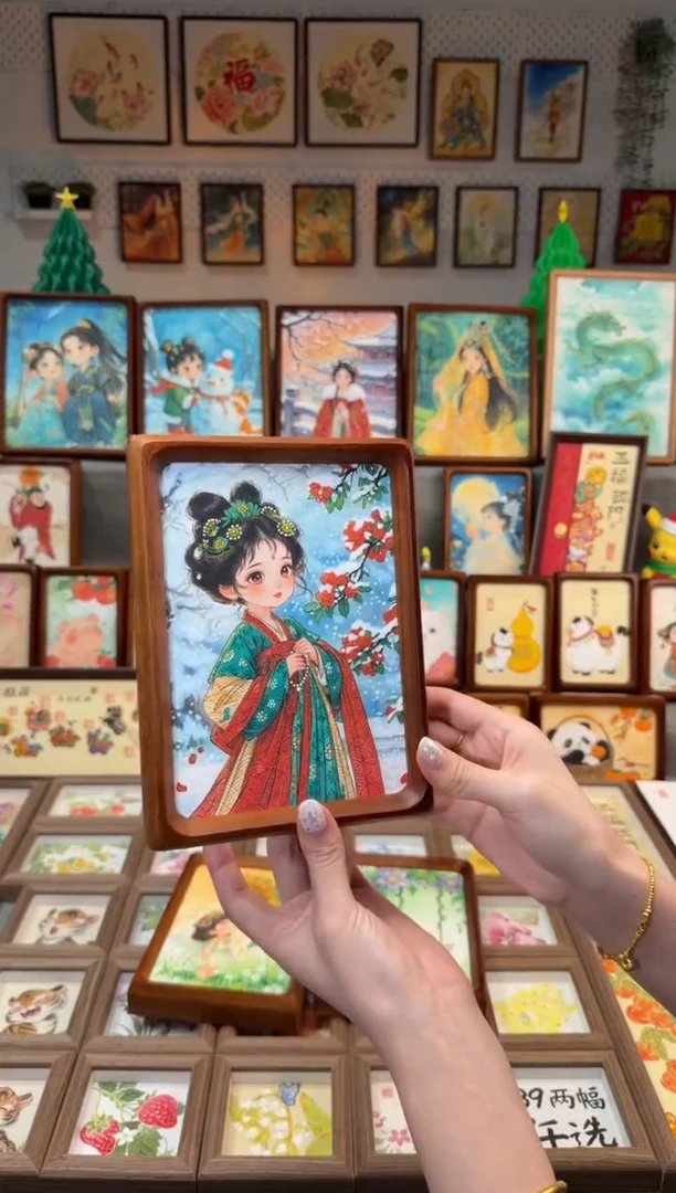 国画雪山茶  手绘国画7