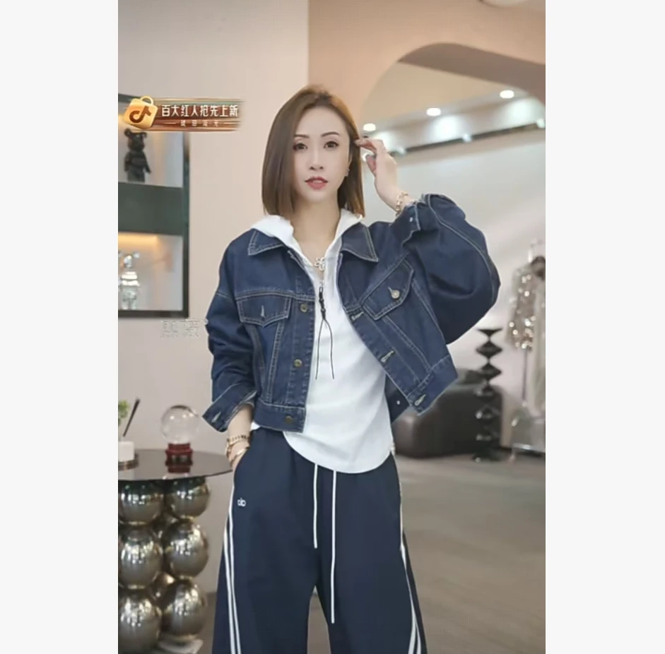熙薇【明春可期】2025早秋新款时尚气质休闲百搭牛仔外套H5108