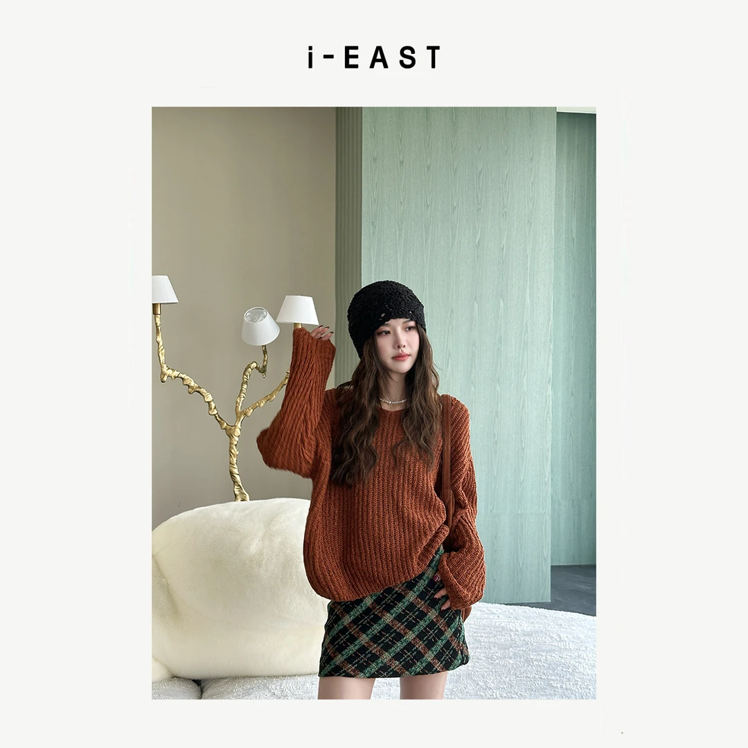 i-EAST 栗香可可~经典手工钩织套头毛衣-4Q SY0143