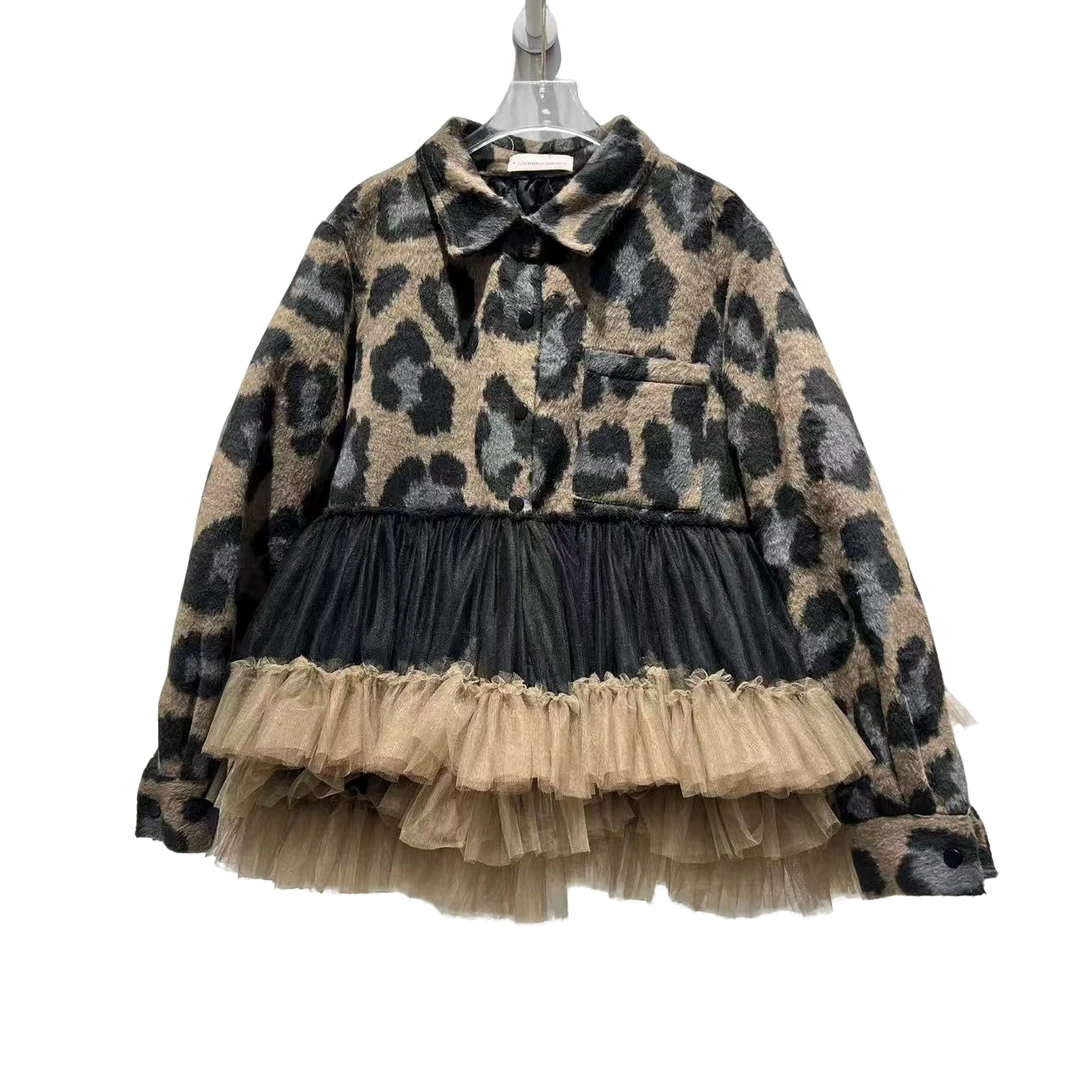 4104【珍珍优选】设计师新款拼接纱纱冬季长袖女装连衣裙