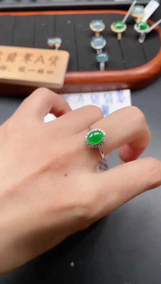 银S925镶嵌戒指翡翠111111