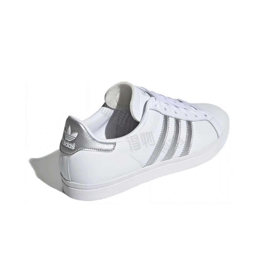 adidas originalsCoast StarPU 包裹性防滑减震低帮 板鞋女款白银