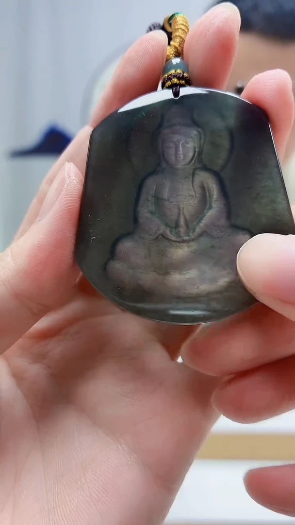 未镶嵌定制翡翠4898zm-毛货挂件观音53