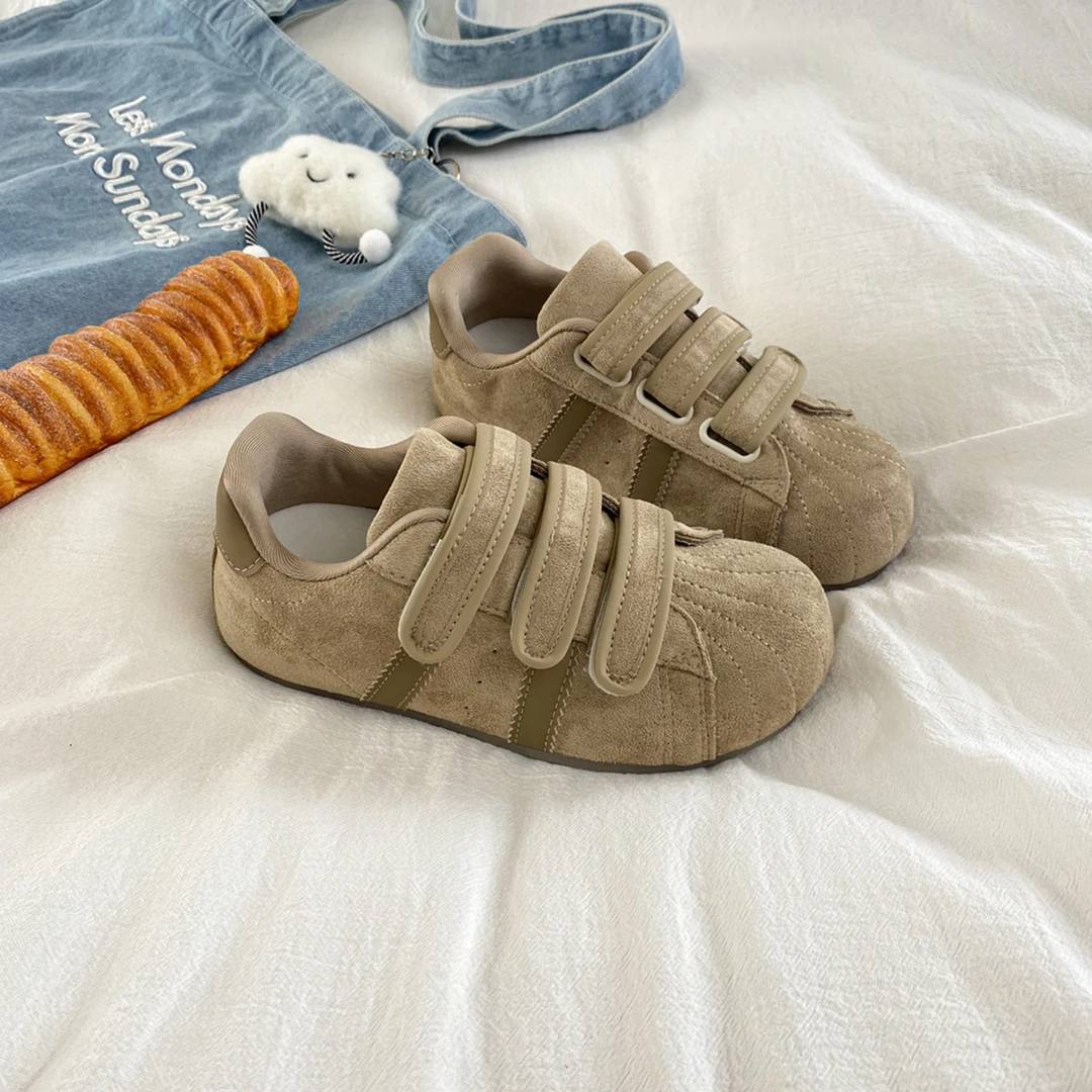 三福魔术贴德训鞋女款学生爆款2025秋季新款小众复古百搭休闲板鞋