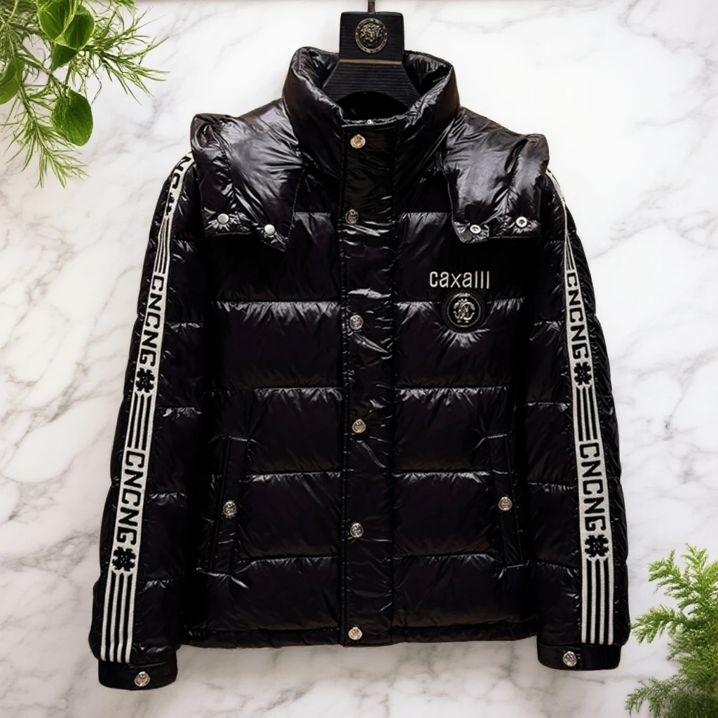 诺顿雷斯欧洲站羽绒服男士新款潮牌连帽刺绣加厚外套白鸭绒防寒服