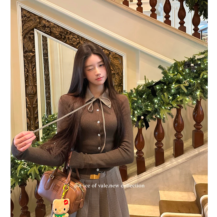 A ice of vale【清仓】千奈凉子 老钱风毛衣女针织开衫 Q41247406