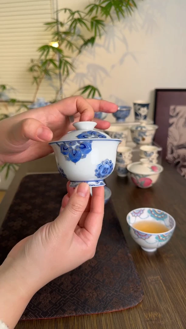 【闪购商品】景德镇手绘盖碗盖碗