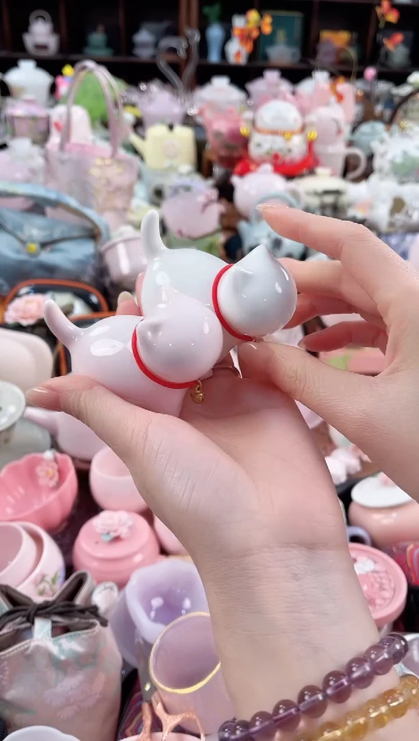 【闪购商品】瓷片茶具：库存仅剩1件（粉+白）