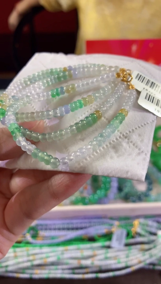 18K金镶嵌手串翡翠A455|（多样性发其一）