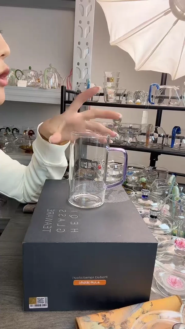 手工艺品玻璃风谜绿茶杯紫色