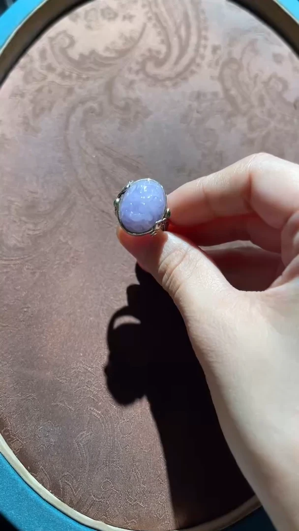 翡翠戒指银S925镶嵌红翡绿翠